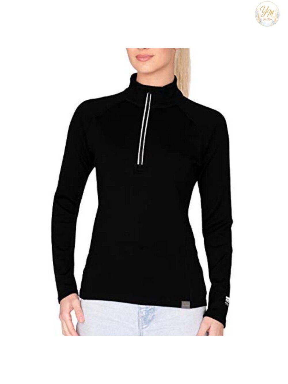 Women's 100% Merino Wool Heavyweight Half Zip Base Layer Pullover Sweater